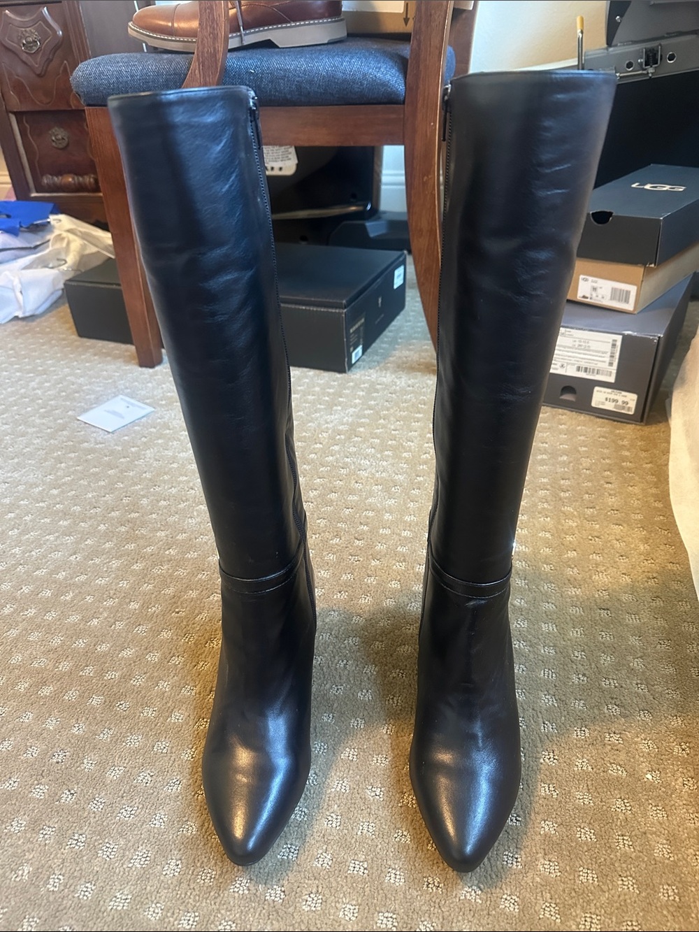 ANTONIO MELANI Black Leather Boots